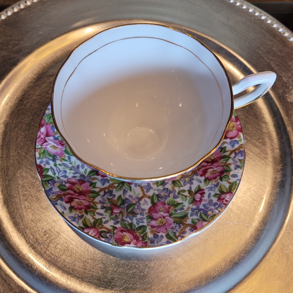 Taylor & Kent bone China TEA CUP  SAUCER Made in England - Picture 3 of 7